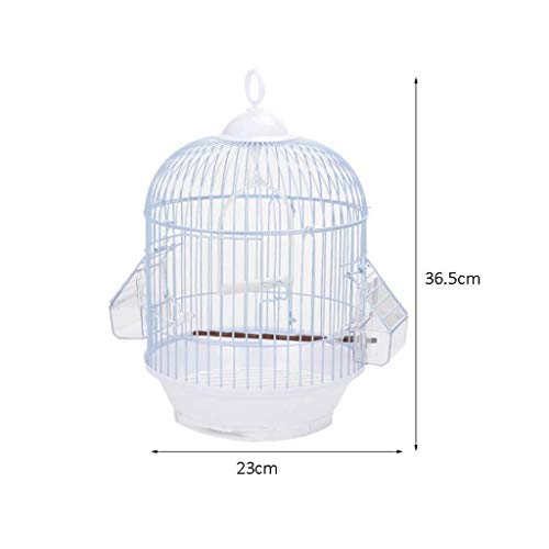 XMcKJ Jaula, Redondo portátil colgable Birdcages, Budgie Jaula de pájaros pájaros Canarias Pájaros Casa Pequeño Animal Pet Pet Jaulas, Blanco