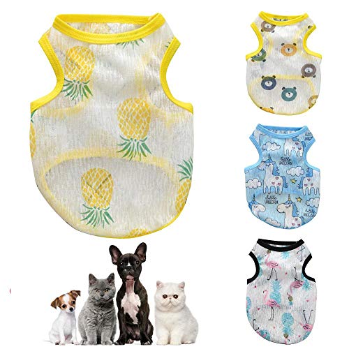 XS-XL Ropa de perro barato chaleco para perro, camisa, ropa para mascotas, disfraz de cachorro, ropa para mascotas de tamaño múltiple, ropa para perros pequeños, decoración, flamenco, XS