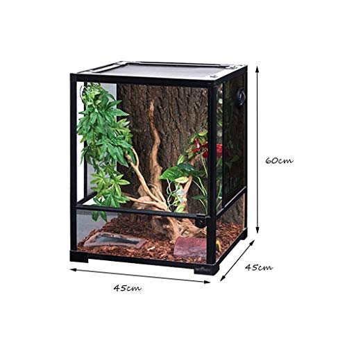 Xu-pet Caja Reptil Cría Tanque, Cisterna Reproducción RSS Reloj Lagarto hámster Tortuga Caja del hogar Caja del Gato del Perro casa del Animal doméstico (Size : 45 * 45 * 60CM)