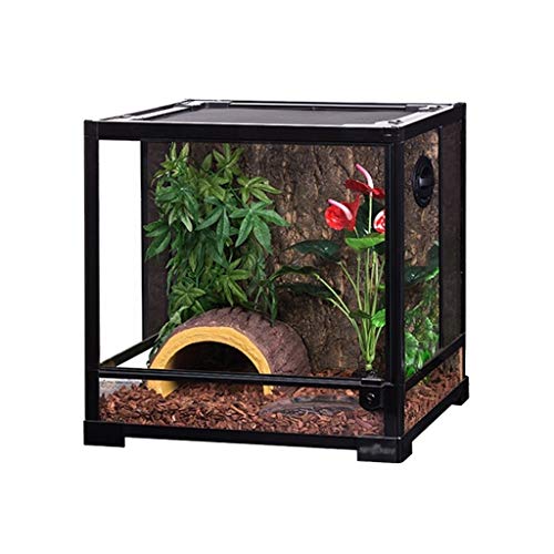 Xu-pet Ocultar Reptil Tortuga de Caja House, Reproducción Alimentación Reloj Cisterna Lagarto hámster Tortuga Caja del hogar Caja del Gato del Perro casa del Animal doméstico (Size : 45 * 45 * 45CM)