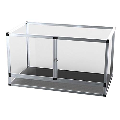 Xu-pet Pitón Insecto Metal Jaulas, Anti-Escape Respirable panorámico Caja de Vivarium, La Tienda de Animales Reptil Arbóreo camaleón Tanque (Size : 60 * 43 * 43CM)