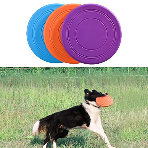 XUBX 7 Piezas Frisbee Perro, Perros interactivos Frisbee, Juguete de Disco Volador para Perro, Frisbee para Mascotas, Frisbee Perro Goma, Frisbee Cachorro para Lanzar, Entrenar, Jugar, Atrapar