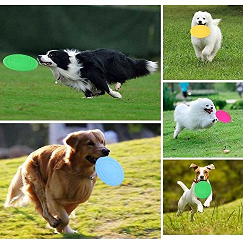 XUBX 7 Piezas Frisbee Perro, Perros interactivos Frisbee, Juguete de Disco Volador para Perro, Frisbee para Mascotas, Frisbee Perro Goma, Frisbee Cachorro para Lanzar, Entrenar, Jugar, Atrapar