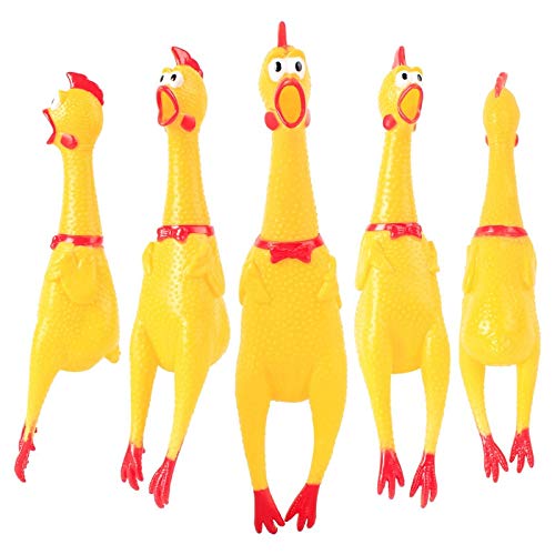 XUXIN ZHAOCHEN Gritando Squeeze Juguete del Perro casero de Pollo chirrido de mascar Juguete Divertido Molar de Goma de Seguridad del Juguete for Perro Dog Bites Toy (Color : Amarelo, Size : L 40cm)