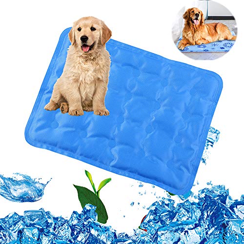 XWEM Pet refrigeración Mat, Resistente a abrasión colchón Lavable para Gatos y Perros para el enfriamiento Continuo, Adecuado para Ropa Cama Cama Animal doméstico y la ventilación,Royal Blue,XL