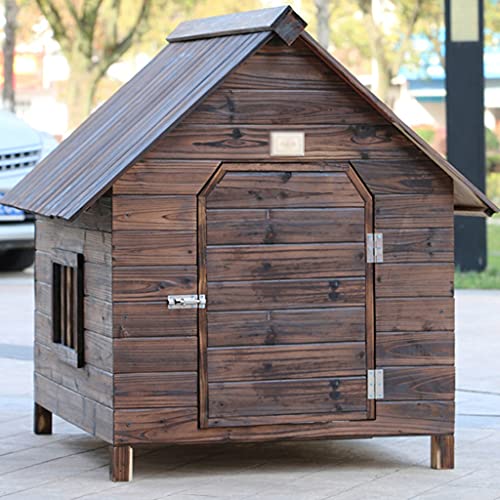 XYF Casa De Mascotas Al Aire Libre, Caseta De Madera Aislante Grande para Perros, con Una Base Extraíble Que Es Fácil De Limpiar, Resistente A La Lluvia Y Al Agua (Color : A, Size : 12.9 Inches)