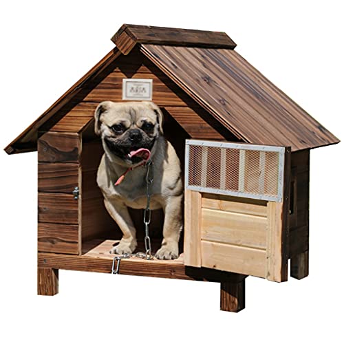 XYF Casa De Mascotas Al Aire Libre, Caseta De Madera Aislante Grande para Perros, con Una Base Extraíble Que Es Fácil De Limpiar, Resistente A La Lluvia Y Al Agua (Color : A, Size : 12.9 Inches)