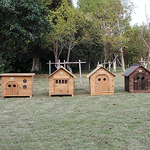 XYF Caseta para Perros Casa De Perro Cubierta Plana Exterior Interior De Madera Maciza Caseta para Perros De Madera Casa De Mascotas Interior Y Exterior con Rejillas De Ventilación, Fácil De Instalar