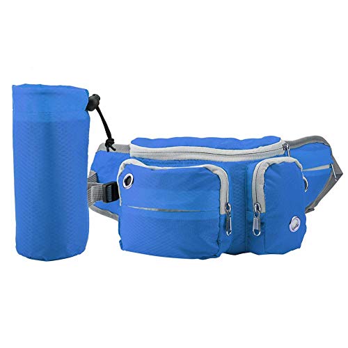 Yadoo Bolsa Golosinas para Perros Entrenamiento, Riñonera con Soporte para Botella Agua Bolsas Entrenamiento Cintura Ajustable para Pasear Perros Transporta Fácilmente Juguetes para Mascotas,(Azul)