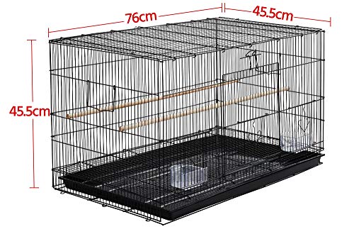 Yaheetech 2 Niveles Jaula para Pájaros con Soporte de Ruedas Desmontable Jaula para Periquitos Loros Mascota Metal con Comedero y Bandeja