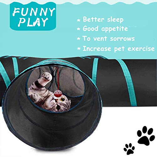 YAMI Túnel De 5 Vías para Gatos, Tubo Plegable para túnel de Mascotas con Bolsa de Almacenamiento para Gatos, Cachorros, Conejos, Conejillos de Indias, Uso en Interiores y Exteriores