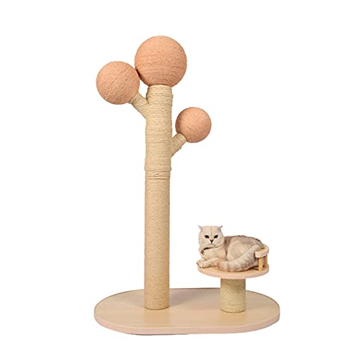 YAMMY Cactus, Gato, Marco de Escalada, Plataforma de Madera para Saltar para Gatos, Poste rascador, Arena para Gatos, Suministros para Gatos Grandes con Pelotas de Juguete (Mascota)