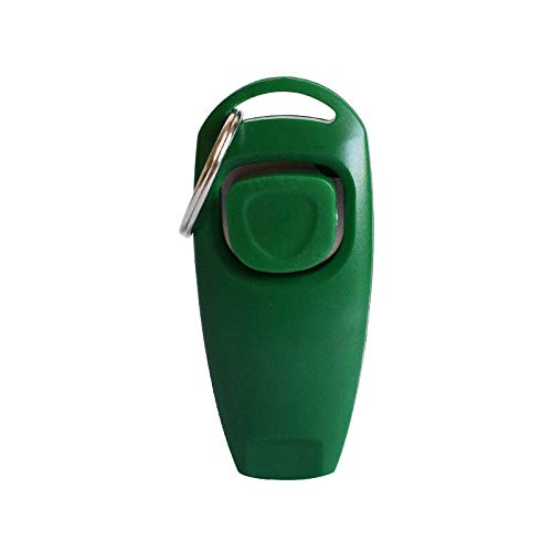 YANSHAN 2 en 1 con clicker del Animal doméstico del Entrenamiento del Perro Silbato Respuesta Suministros Guía del Animal doméstico Tarjeta de Entrenador de Asistencia con Llavero del Perro casero