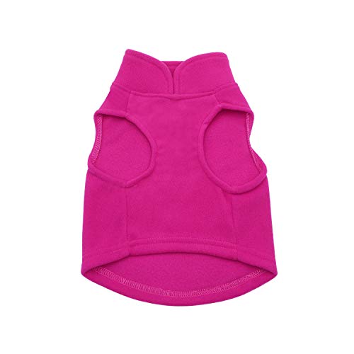 YAODHAOD Chaleco de forro polar para perros pequeños, chico o niña, chaqueta para perro con correa anillo de tamaño mediano perro gato perro chichita Chihuahua francés Bulldog Pug (L, rosa)