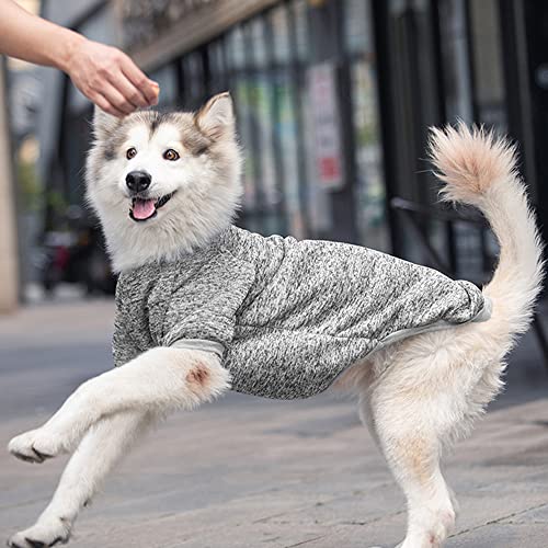 YAODHAOD Ropa de perro grande, suéteres para perros grandes, suéter de punto suave engrosamiento cálido para perros, camisetas de invierno para perros (gris, 3XL)