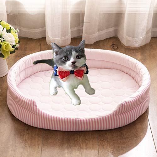 YAOTT Cama para Mascotas,Almohadilla Acolchada de enfriamiento automático,Colchoneta de refrigeración para Mascotas Estera de enfriamiento para Perro Gato Rosado 58 * 45cm