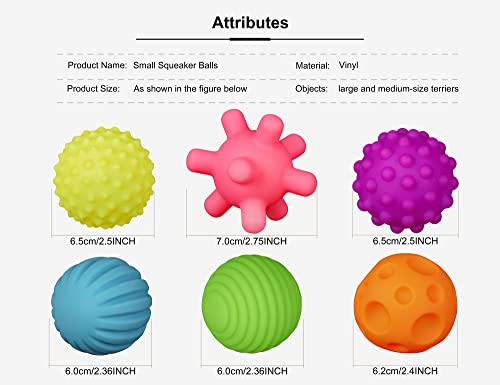 Yarchonn Bolas de juguete chirriantes para masticar perros, 6 paquetes de juguetes duraderos para masticar, pelotas flotantes para perros que juegan, nadar, perseguir y entrenar (color frío)