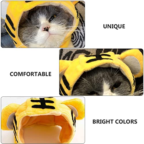 Yardwe 2 PCS Gato Sombrero Tigre Forma de Dibujos Animados Mascota Sombrero 2022 Chino Tigre Año Perro Gato Gato Cabeza Tocado para Gato Chino Año Nuevo Fiesta de Fiesta Accesorios