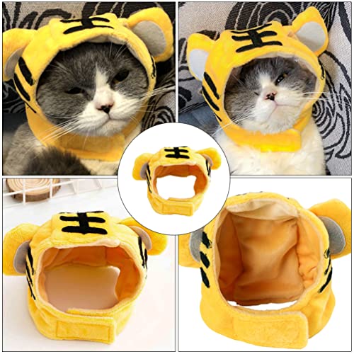 Yardwe 2 PCS Gato Sombrero Tigre Forma de Dibujos Animados Mascota Sombrero 2022 Chino Tigre Año Perro Gato Gato Cabeza Tocado para Gato Chino Año Nuevo Fiesta de Fiesta Accesorios