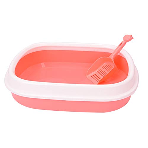 Yaunli Cubierta Inodoro para Animales domésticos Sanitaria Paquete Grande de Bandeja de Arena for Gatos con Pala - Inodoro Hygeine, Ideal for el Gato Alto Inodoro portátil para Perros y Mascotas