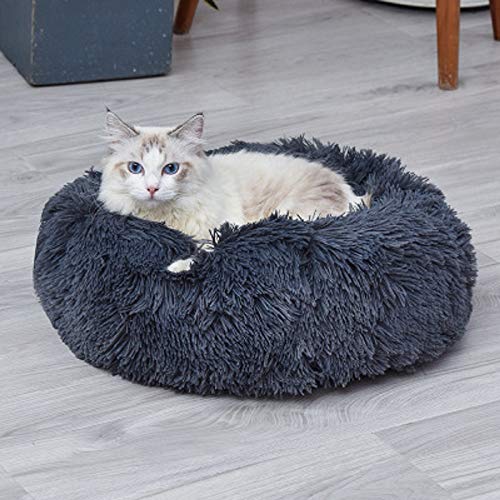 YBBT Cama para Gatos Cama para Perros Redonda Cojín de Felpa mullida Cama para Mascotas Suave y cómoda,cálida,Impermeable,Antideslizante, Lavable Cama Mascota Suave Adecuado para Gatos,Perro