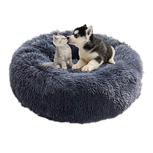 YBBT Cama para Gatos Cama para Perros Redonda Cojín de Felpa mullida Cama para Mascotas Suave y cómoda,cálida,Impermeable,Antideslizante, Lavable Cama Mascota Suave Adecuado para Gatos,Perro