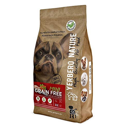 YERBERO Nature Razas Mini Grain Free Salmon, alimento sin Cereales para Perros de Razas Mini 3kg