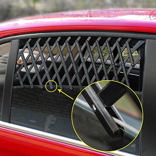 YHUS Ventilación de aire universal para ventana de coche, perro mascota viaje trasero coche Ventana rejilla universal ajustable, perro perro seguro protección (negro)