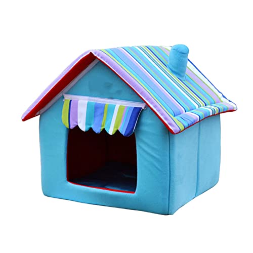 YHWD Plegable Casetas Perros Interior, Montaje Sencillo Caseta para Perros, Casetas Perros para Mascotas Disponible En Todas Las Temporadas,Azul,XL