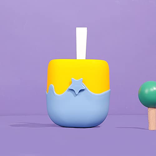 YIDAI Pala de arena para gatos, pala de arena de plástico, pala para gatos con soporte, cuchara de arena para gatos con soporte de forma de helado para mascotas, gatito (azul amarillo)