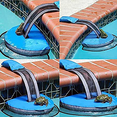 Yiiquanan Red de Escape de Animales para Piscina Pequeño y Flexible Multifuncional Rampa de Salvamento para Mascotas Pequeñas (Azul, 65 * 45cm)