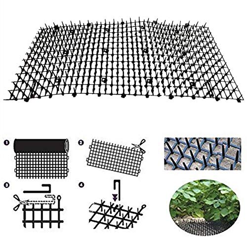 Yinuoday Cat Scat Mat, Garden Balcony Wall Fence Spikes Cat Prickle Strip Cats Dogs Digging Stopper 78.7x11.8in