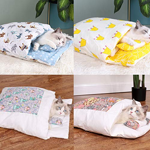 YO-HAPPY Pet Cat Dog Beds Soft Warm Puppy House Calentamiento y Acogedor Invierno Warm Cats House