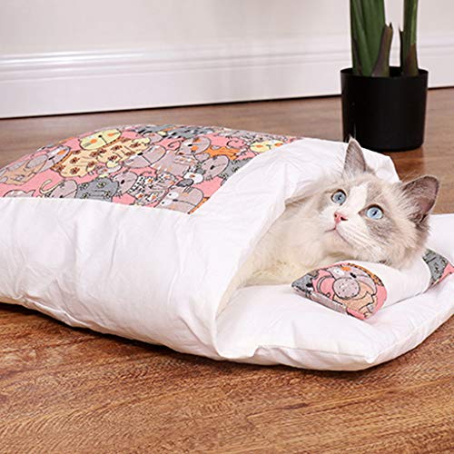 YO-HAPPY Pet Cat Dog Beds Soft Warm Puppy House Calentamiento y Acogedor Invierno Warm Cats House