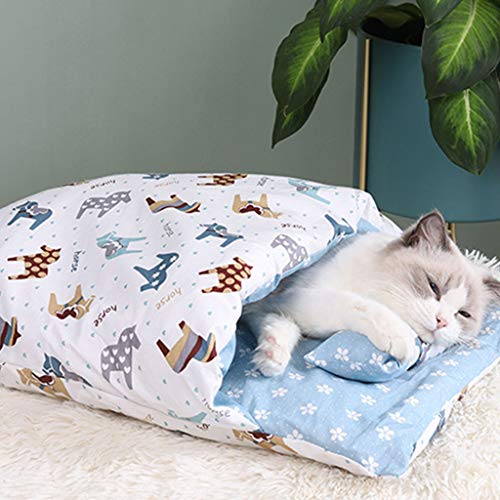 YO-HAPPY Pet Cat Dog Beds Soft Warm Puppy House Calentamiento y Acogedor Invierno Warm Cats House