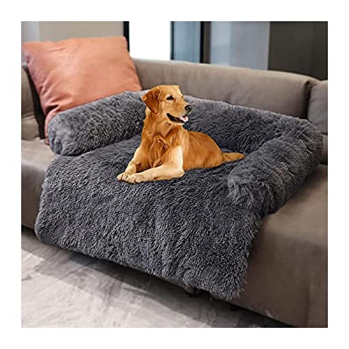 Yokbeer Cama Ortopédica para Perro de Felpa para Sofá, Sofá Cama para Perro para Protección de Sofá, Cama para Mascotas de Piel Muy Suave, Lavable, Almohada, Protección de Muebles, Cama para Mascotas