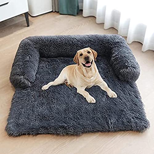 Yokbeer Cama Ortopédica para Perro de Felpa para Sofá, Sofá Cama para Perro para Protección de Sofá, Cama para Mascotas de Piel Muy Suave, Lavable, Almohada, Protección de Muebles, Cama para Mascotas