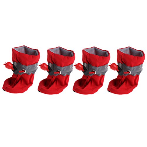 Yoli 4pcs botas perro zapato perro gato impermeables botas de lluvia con plantillas antideslizantes