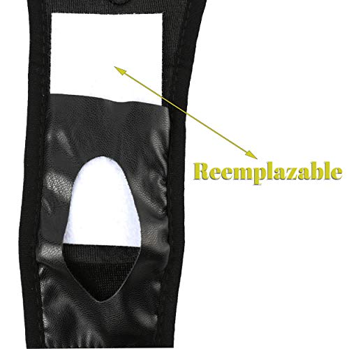 Yommy Braquitas higienicas para Perras Pañales Reutilizables para Perras Lavable Negro Talla 5 Cintura 60-70cm