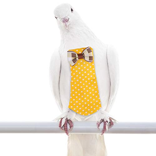 YOUTHINK Pañal de Pájaros Pañal de Pájaro Reutilizable para Loro Paloma Cacatúas Periquito Canario Periquito Lovebird Trajes de Vuelo Pañal Traje de Vuelo(S-Amarillo)