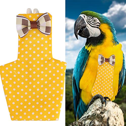 YOUTHINK Pañal de Pájaros Pañal de Pájaro Reutilizable para Loro Paloma Cacatúas Periquito Canario Periquito Lovebird Trajes de Vuelo Pañal Traje de Vuelo(S-Amarillo)