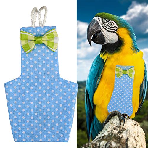 YOUTHINK Pañal de Pájaros Pañal de Pájaro Reutilizable para Loro Paloma Cacatúas Periquito Canario Periquito Lovebird Trajes de Vuelo Pañal Traje de Vuelo(S-Azul)