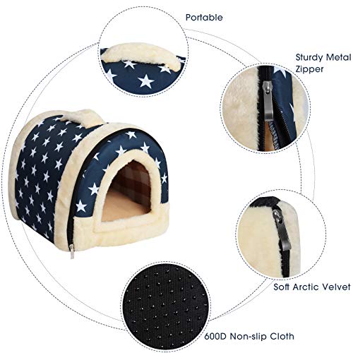 YouthUnion Cama para Mascota, Casa Estera Casera Diseño de Triángulo Edredón Máquina Saco de Dormir Caliente Lavable Cómoda para Gatito Gatos Perros Cachorro Conejo Invierno (L, Color 5)