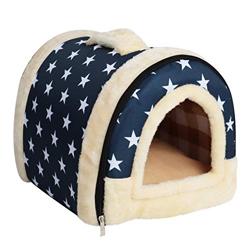 YouthUnion Cama para Mascota, Casa Estera Casera Diseño de Triángulo Edredón Máquina Saco de Dormir Caliente Lavable Cómoda para Gatito Gatos Perros Cachorro Conejo Invierno (L, Color 5)