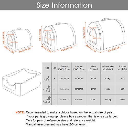 YouthUnion Cama para Mascota, Casa Estera Casera Diseño de Triángulo Edredón Máquina Saco de Dormir Caliente Lavable Cómoda para Gatito Gatos Perros Cachorro Conejo Invierno (S, Color 2)