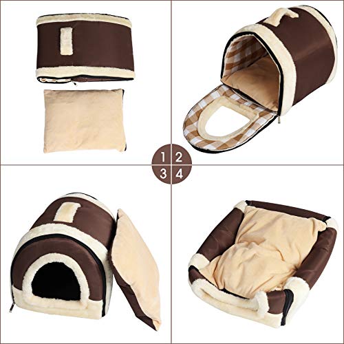 YouthUnion Cama para Mascota, Casa Estera Casera Diseño de Triángulo Edredón Máquina Saco de Dormir Caliente Lavable Cómoda para Gatito Gatos Perros Cachorro Conejo Invierno (L, Color 5)