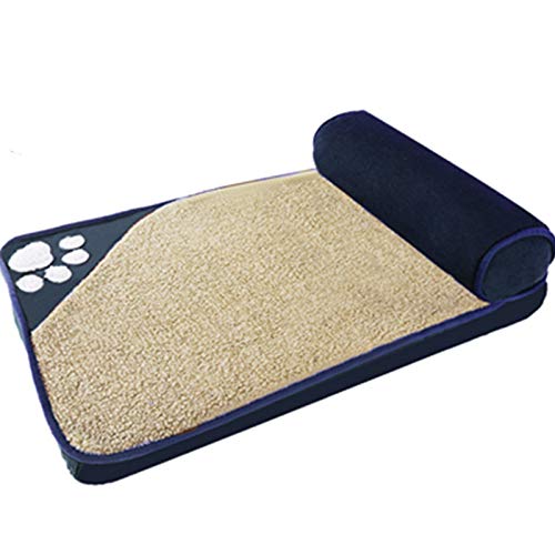 YUANYI Cama Extra Grande para Mascotas Sofá Cama para Perros Nido De Gato Cama De Almohada Colchón Extraíble Y Lavable Alivio Ortopédico Mejorar El Sueño Saco De Dormir Reclinable,DarkBlue-60 * 35cm