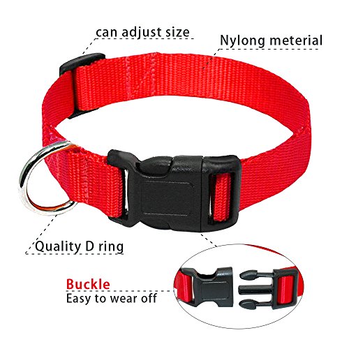 YUEHAN Collar De Perro 20 Unids/Lote, Venta Al por Mayor, Collar De Nailon para Perros, Collares Ajustables Baratos para Perros, para Mascotas Pequeñas Y Medianas, Gatos, Rojo, Azul, Negro, Púrpura