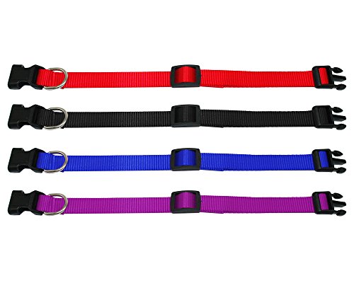 YUEHAN Collar De Perro 20 Unids/Lote, Venta Al por Mayor, Collar De Nailon para Perros, Collares Ajustables Baratos para Perros, para Mascotas Pequeñas Y Medianas, Gatos, Rojo, Azul, Negro, Púrpura