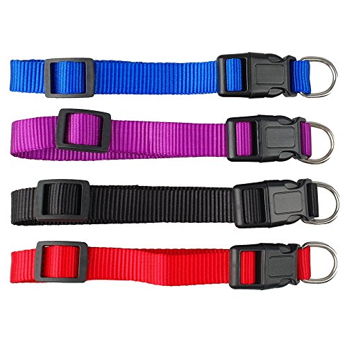 YUEHAN Collar De Perro 20 Unids/Lote, Venta Al por Mayor, Collar De Nailon para Perros, Collares Ajustables Baratos para Perros, para Mascotas Pequeñas Y Medianas, Gatos, Rojo, Azul, Negro, Púrpura